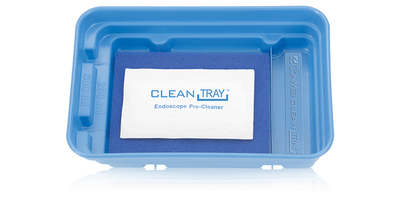 Vista superior del sistema de prelimpieza del endoscopio CleanTray
